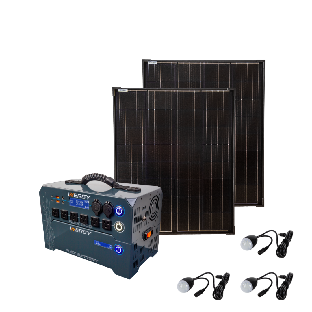Silver Kit—Inergy Flex 1500 Power Station with 2 Storm Panels