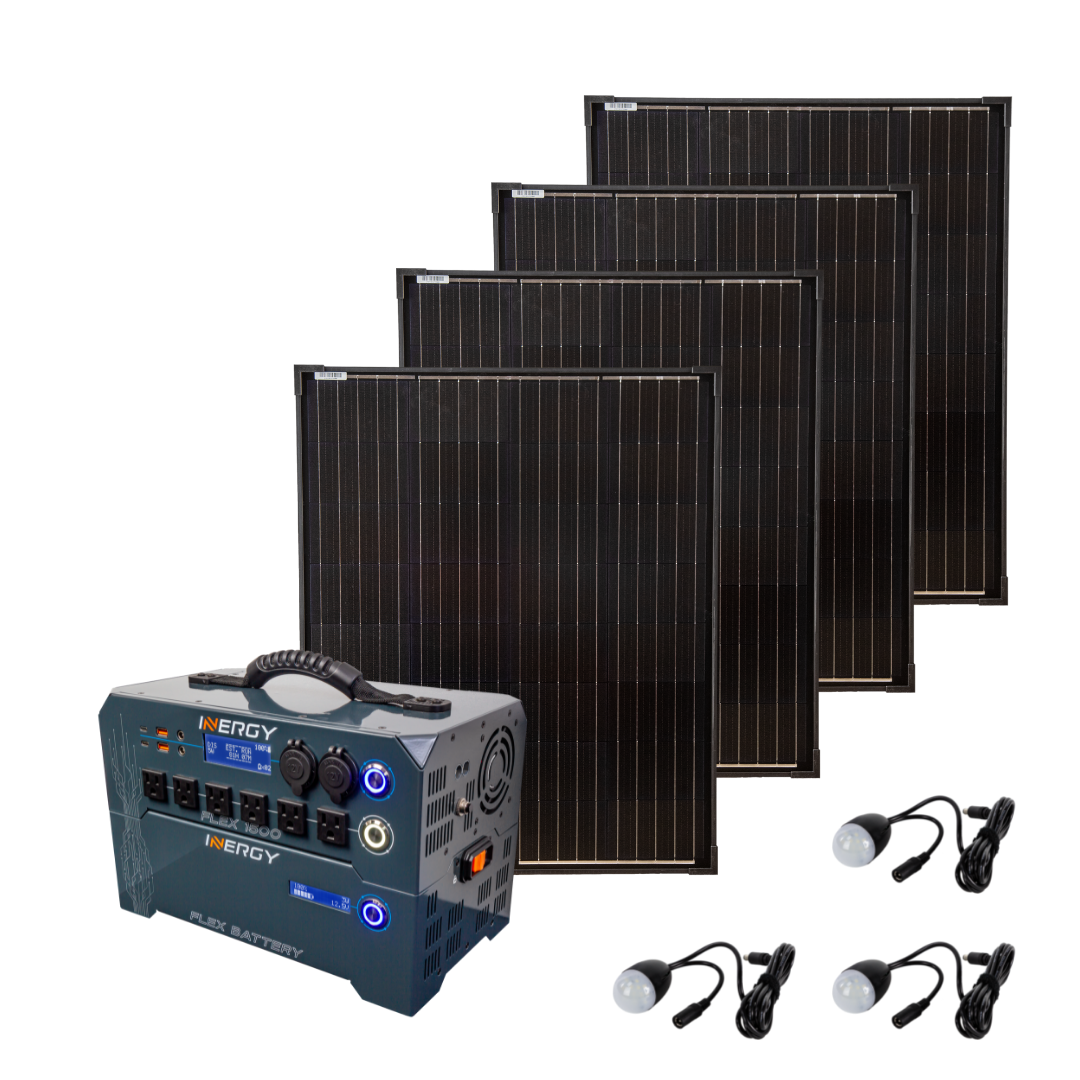 Gold Kit—Inergy Flex 1500 Power Station with 4 Storm Panels