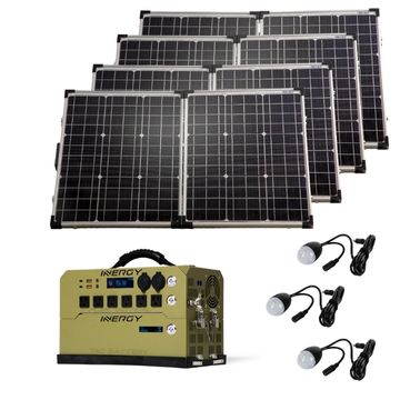 Gold Kit—Inergy Flex Tactical 1500 Power Station with 4x 100W Ascent 100 Folding Panels
