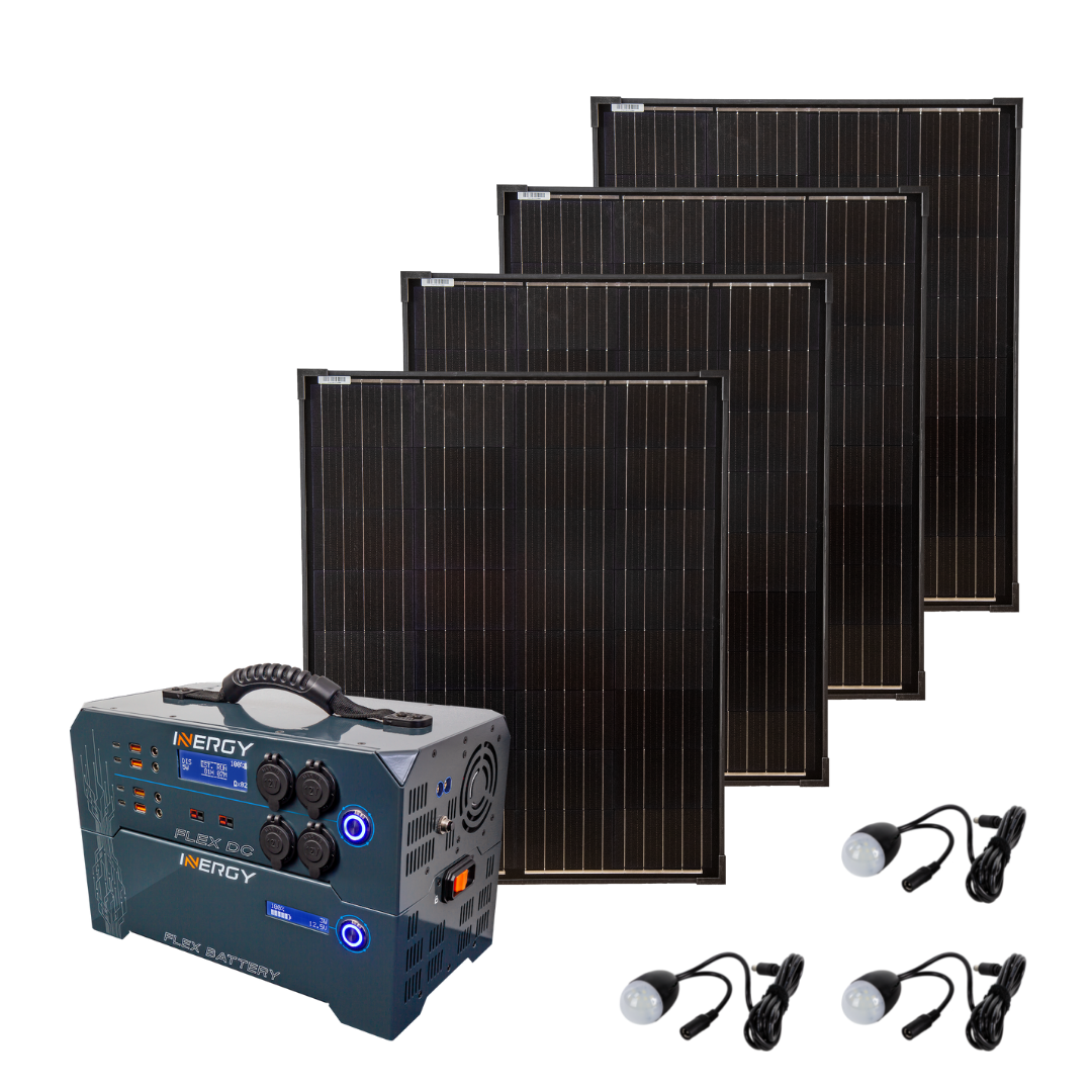 Gold Kit—Inergy Flex DC Power Station with 4x 100W Storm Panels